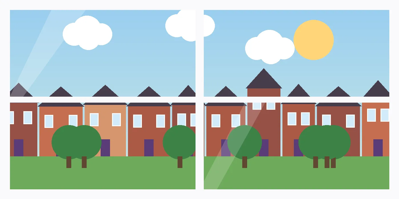 Illustratie: hetzelfde raam glashelder schoon